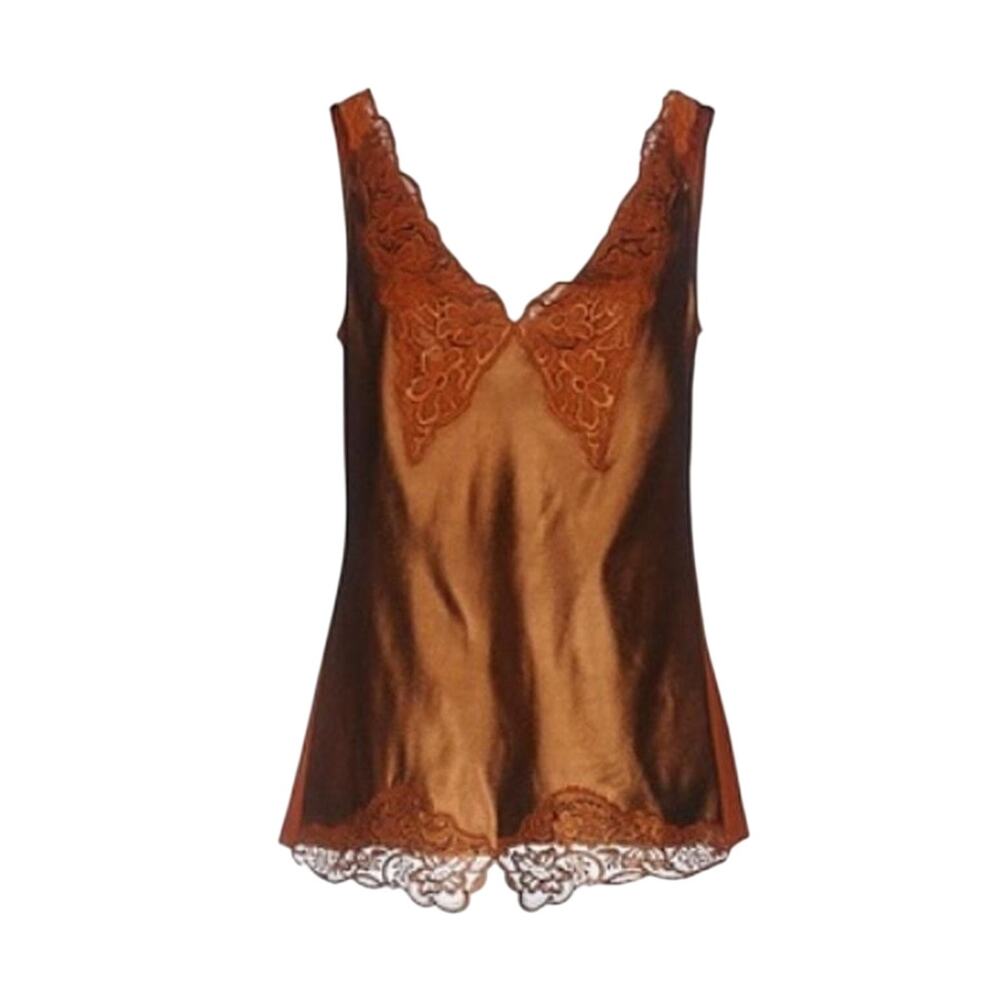 Stella McCartney silk sleeveless blouse coffee colored Size 8
